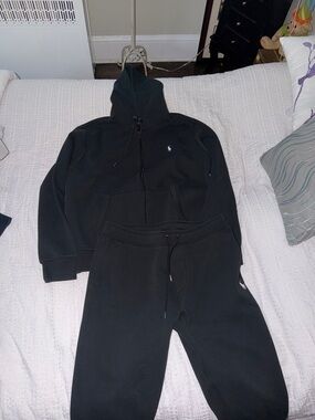 Polo by Ralph Lauren Black Hoodie & Sweatpant Set